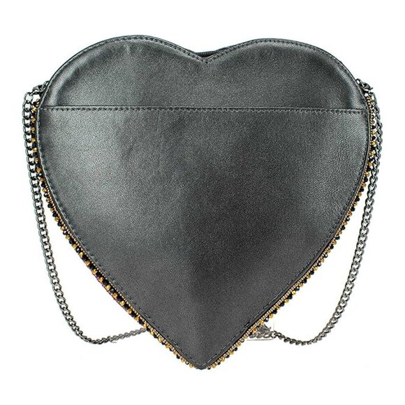 Mary Frances Love In Crossbody Heart Bag Zip Handbag Pink Gold Silver Purse NEW - Picture 3 of 7